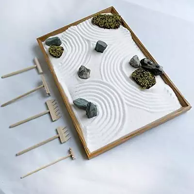 ZEN Master Kit Karesansui Japanese Mini Garden Set Decoration Meditation Sand • $206.03