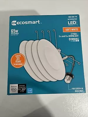 NEW EcoSmart 5-6” White Integrated Dimmable LED Recessed Trim Soft White 3 Pack • $9.97