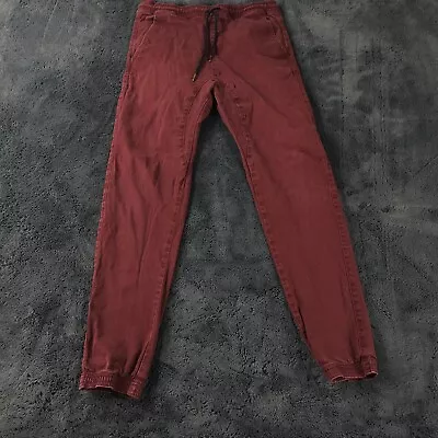 Charles And A Half Jogger Pants Mens Medium 32 X 29 Burgundy Stretch Drawstring • $22.95