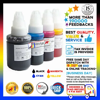 $28.90 • Buy 5x Generic GI690 Bk/C/M/Y Refill Ink Bottles For Canon Pixma G2600 G3600 G7060