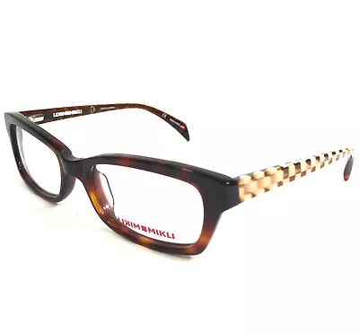 Mikli Eyeglasses Frames ML1218 C01A Brown Tortoise Beige Checkered 52-18-135 • $24.99