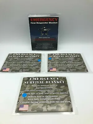 Emergency Survival Blanket Camping Hunting Soldiers First Responders Lot Of 4 • $16.36