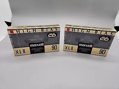 Lot Of 2 Maxell XLII 90 Minute IEC Type II High Bias Audio Cassette Tapes SEALED • $13.95