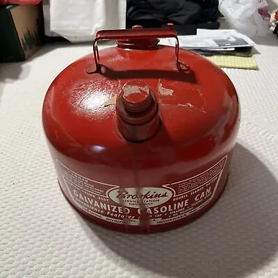 VINTAGE BROOKINS GALVANIZED METAL GAS CAN 2.5 GALLON #682 Looks NEW • $70
