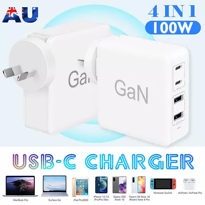USB-C Fast 100W Charger GaN 4 Ports PD Type C Power Adapter For IPhone MacBook • $19.99
