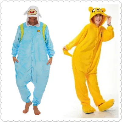 Adventure Time Jake Finn Onesiee Kigurumi Fancy Dress Costume Hoody Pyjama Gift • £15.99
