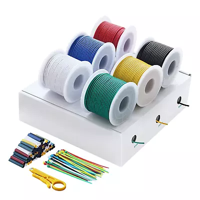 20 Gauge Electrical Wire Cable- 20 AWG Hook Up Wire Kit 6 Colors(22.97Feet Each) • $19.75