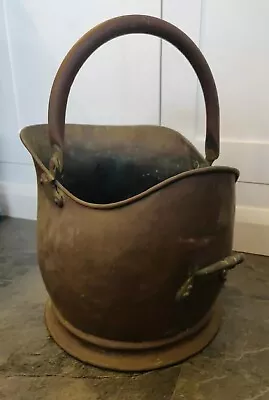 Vintage Antique? Rustic Heavy Coal Scuttle Metal Brass Copper • £20