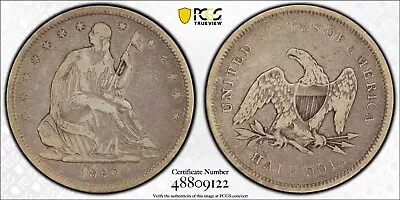 1840 Seated Liberty Half Dollar 50c - PCGS F15 CAC - Original Old Collection • $250