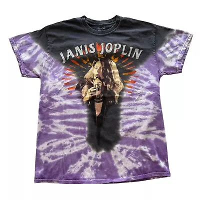 Janis Joplin Graphic Tie Dye Shirt Pop Rock Music Purple Black Men's Size Medium • $15