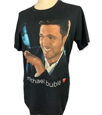 Medium Women's Black Michael Buble Short Sleeve Concert Tshirt Tour 2019 • £18.32