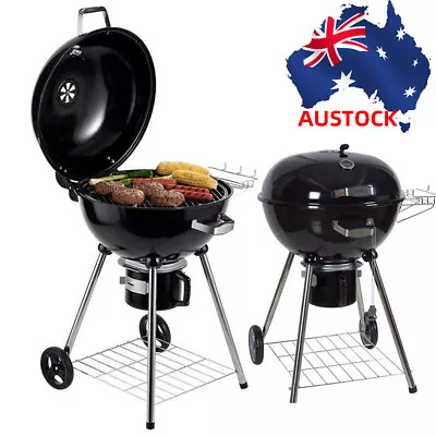 New Portable Enamel BBQ Kettle Charcoal Grill  With Busket Outdoor Camping • $171.02