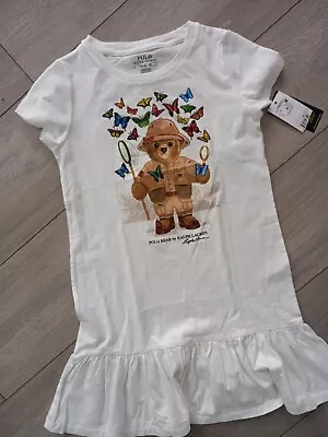£39.99 • Buy Ralph Lauren Polo Girls Teddy Bear Butterfly Catcher Jersey Dress 8-10 Years