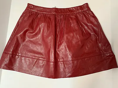 $13.56 • Buy FOREVER 21 Women's Size L Maroon Faux Leather Mini Skirt, Zip Back, Soft Inside