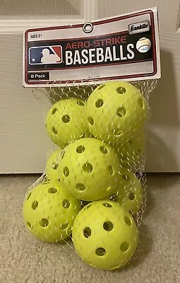 8 Pack Franklin Plastic Baseballs Yellow Aero Strike MLB • $10.50