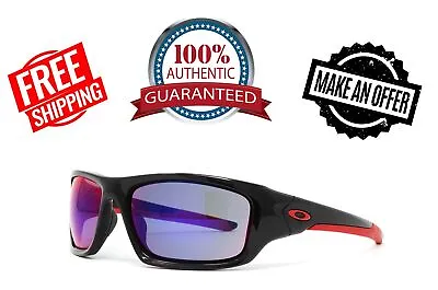 Oakley OO9236-02 Valve Mens Sunglasses Polished Black / Red Iridium AUTHENTIC • $64.95