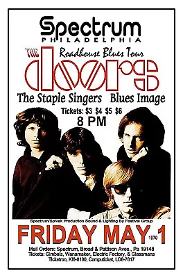 $21.95 • Buy THE DOORS 1970 Concert Poster SPECTRUM PHILADELPHIA PA  GIG TOUR POSTER