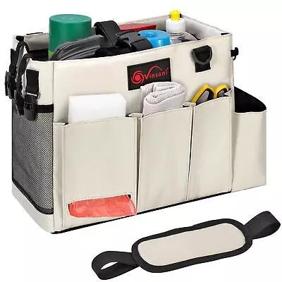 Vinsani Cleaning Caddy Multifunctional Storage Organiser Bag W Handle & Straps • £16.99