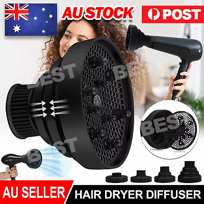 Silicone NEW Hair Dryer Universal Travel Professional Salon Foldable Diffuser AU • $12.85