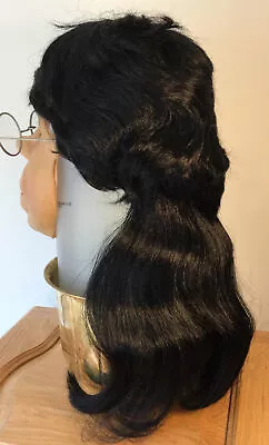 2011 80s Black Wavy Mullet Wig Halloween Costumes Punk Rocker • $10