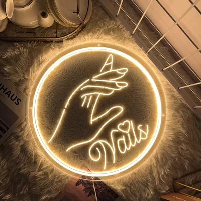 $20 • Buy Custom Neon Sign Nails Salon Personalized LED Neon Sign Night Light For Salon