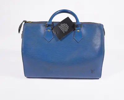 Louis Vuitton Speedy 30 Toledo Epi Shoulder Bag Blue Leather Vintage • $379