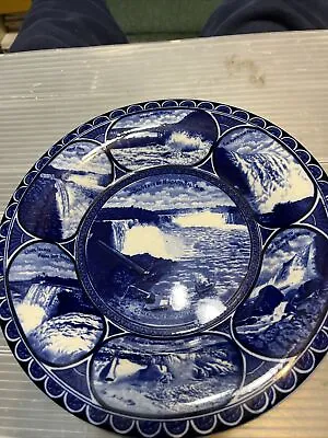 Rowland & Marsellus Souvenir Plate Flow Blue NIAGARA FALLS  10” • $49.99