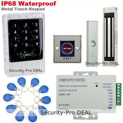 IP68 Waterproof RFID Card Door Access Control+Magnetic Lock+Touchless IR Exit • £142.95