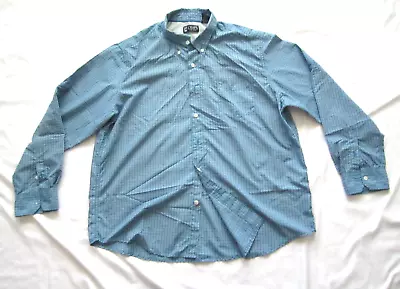 Men Chaps Nylon/Polyester Button Plaid Roll Up Long Sleeve Shirt Sz XXL (MT206) • $16.95