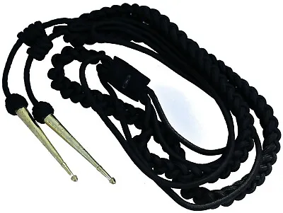 US ARMY Military BLACK AIGUILLETTE BRITISH OFFICER SHOULDER CORD • $39.99