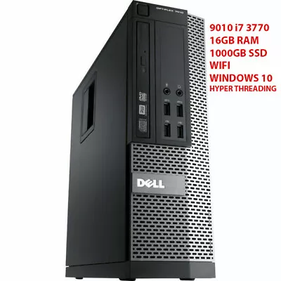 Dell Optiplex 9010 SFF Intel I7 3770  3.4Ghz 16GB Ram 1000GB SSD+Wifi Win10 • $475