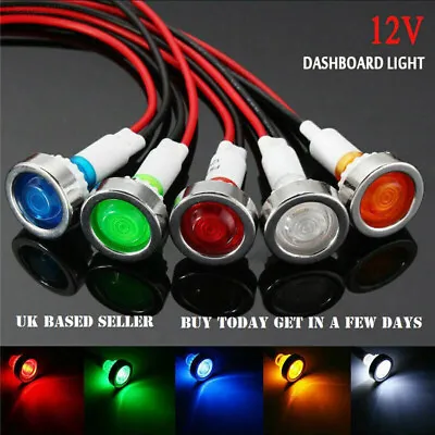 Cars Boat 12V-24v 10mm LED Indicator Light Pilot Dashboard Panel Warning Lamp' • £4