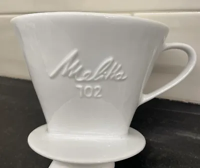 Vtg MELITTA #102 White Porcelain 1 Hole Pour-Over Drip Coffee Filter • $24.95