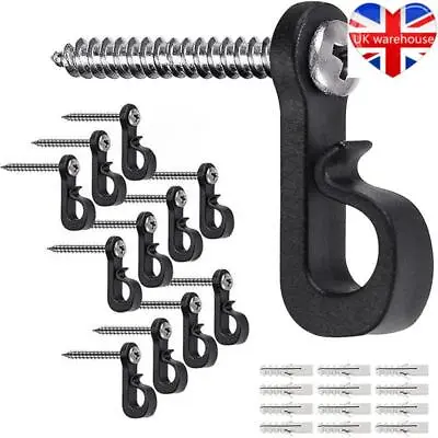 12 Pack Screw Hooks Screw In Hooks With Anchor Plugs Q-Hanger Hooks Outdoor • £5.58