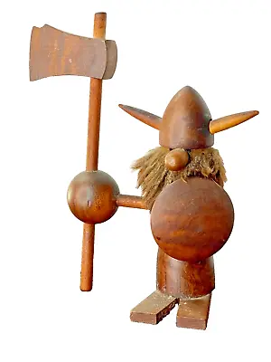 Scandinavian Modern Wooden Viking Figure. Kay Bojesen Style. C1950's. Delightful • £30