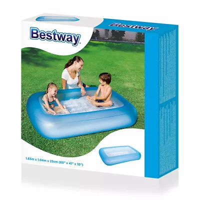 6.5ft Bestway Inflatable Rectangular Aquababes Swimming Paddling Pool Fun Summer • £19.95