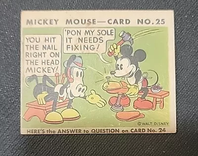 1935 Mickey Mouse Gum R89 #25  You Hit The Nail...  Poor But Strong Eye Appeal • $50