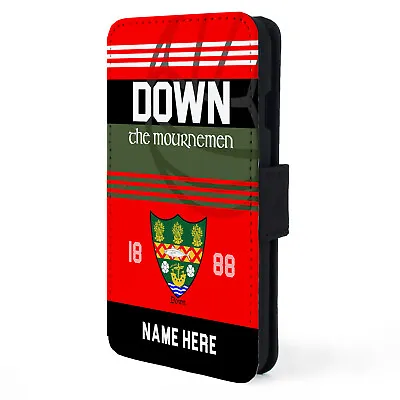 £12.95 • Buy Personalised Down IPhone Case GAA Flip Phone Cover Hurling Gaelic Gift GN07