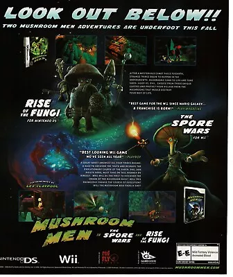 2008 Mushroom Men Spore Wars Rise Of The Fungi Video Game Vintage Print Ad • $8.95