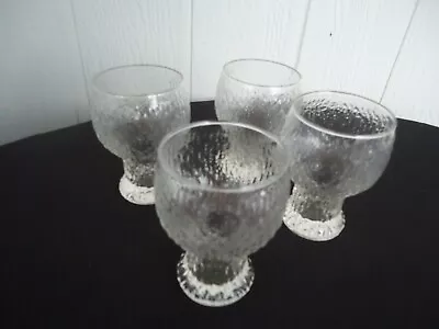 4 Vintage Retro Crown Corning Bark Glass Tumblers 200ml Scandinavian Style • $16.98