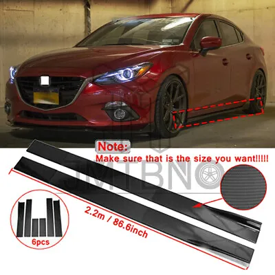 Car Side Skirts Lip Rocker Panel 86.6  For Mazda MX-5 CX-9  2 3 6 Carbon Fiber • $109.58