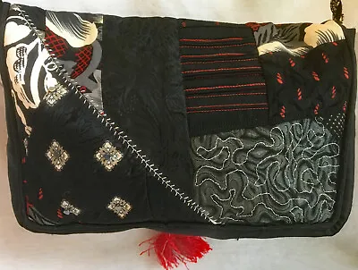 Red Black Silver Evening Bag Drama Prop Maryland Artisan Beaded Small Quilted • $9.50