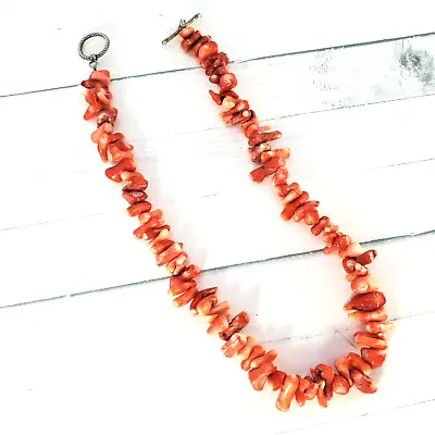 Red Coral Branch Bead Toggle Necklace 17  • $7.99