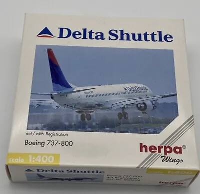 1:400 Herpa Delta Shuttle Airlines Boeing 737 Jet Toy Set Detailed Model Airport • $72.95