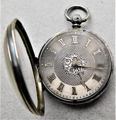 NO RESERV HM 1872 Rhodes Of Kendall Fusee Silver Pocket Watch Vintage Antique • $10.57