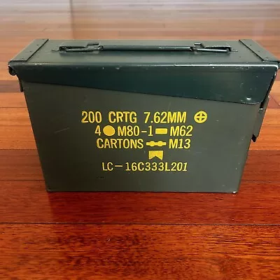 Vintage US Military Ammo Metal Box 200 CRTG 7.62 MM M13 • $17.99