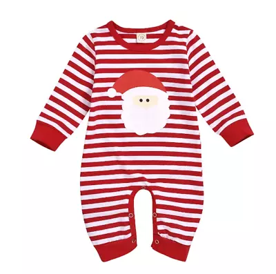 Baby Christmas Playsuit Romper Overall 6-24 Months Xmas Santa Kids 1st Christmas • £10.99