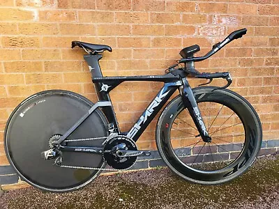 Shark Attack Carbon TT Triathlon Bike Sram Red Etap Zipp 808 Disc Wheel Small • £1500