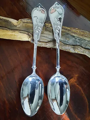 Pair Sterling Silver Knowles & Ladd Queen Pattern Tea Spoons No Mono • $80