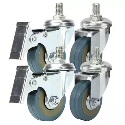 £9.89 • Buy 4 X Top Quality Swivel Castor Wheels Trolley Furniture Caster Brake Rubber 50mm